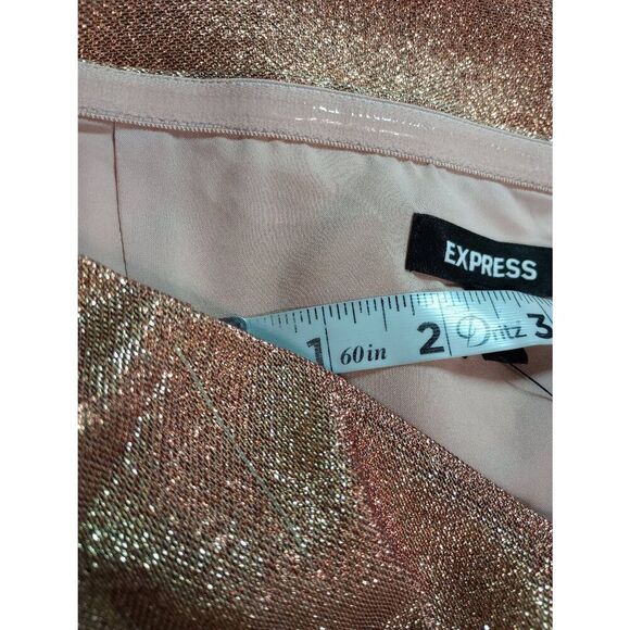 Express Dress Ladies 8 Gold‎ Mini Strapless Metallic - Picture 7 of 7